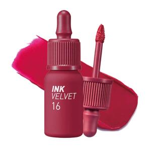 Peripera Ink the Velvet Lip Tint, #016 HEART FUCHSIA PINK, 0.14 fl oz, High Pigment Color, Longwear, Weightless, Not Animal Tested, Gluten Free, Paraben Free