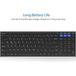 Arteck HB193 Universal Bluetooth Keyboard Multi-Device Stainless Steel Full Size