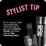 BOLDIFY Hairline Powder (Hazel Brown): Root touch-up and instant gray coverage. 48-hour stain-proof color for women and men; an alternative to hair fibers and toppers.