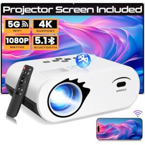 Windele Upgraded M8 5G WiFi Bluetooth Projector