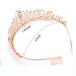 Didder Rose Gold Crystal Tiara Crown Headband Princess Elegant Crown with combs for Women, Girls, Bridal, Wedding, Prom, Birthday Party