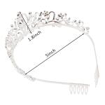 Didder Silver Tiara: Elegant pink crystal crown with combs, perfect for birthdays, weddings, proms, and parties. Suitable for women and girls.