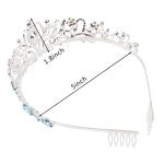 Didder Silver Tiaras: Elegant blue crystal crowns with combs, perfect for weddings, birthdays, proms, and parties for women and girls.