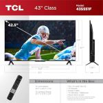 TCL 43-Inch S5 4K UHD Smart TV (2024) with Fire TV, Dolby Vision, HDR PRO+, Dolby Atmos, Alexa, & AirPlay 2 (43S551F)