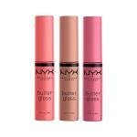 NYX PROFESSIONAL MAKEUP Butter Gloss, Pack Of 3 (Angel Food Cake, Creme Brulee, Madeleine), Non Sticky Lip Gloss