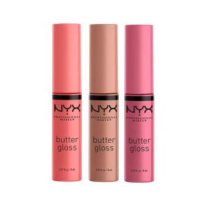 NYX PROFESSIONAL MAKEUP Butter Gloss, Pack Of 3 (Angel Food Cake, Creme Brulee, Madeleine), Non Sticky Lip Gloss