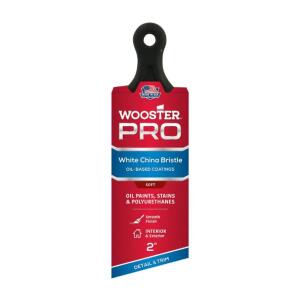 Wooster 2 in. Pro White China Bristle Short Handle Angle Sash Brush