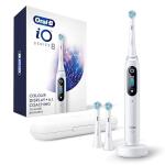 Oral-B iO Series 8 Rechargeable Electric Toothbrush, White Alabaster with 3 Brush Heads and Travel Case