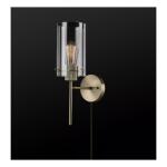 Johnson 1-Light Antique Brass Plug-In or Hardwire Wall Sconce with 6 ft. Cord By Globe Electric