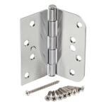 Everbilt Door Hinge 4 in. Square x 5/8 in. Radius Matte Black Squeak-Free