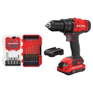 CRAFTSMAN 35-Piece Screwdriver Bit Set Drill/Driver and V20 20-volt Max 1/2-in Cordless Drill (Battery and Charger Included)