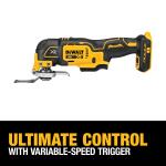 DEWALT XR 20V MAX Cordless Brushless (Tool Only) 3-Speed Oscillating Multi Tool (DCS356B)