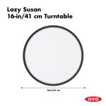 OXO 1 Tier 16 Inch White Plastic Full Circle Tabletop Turntable Round Serving Caddy