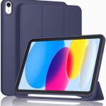 iMieet Case for New iPad 10.9 Inch (10th Gen, 2022) - Trifold Stand with Pencil Holder, Soft TPU Back, and Auto Wake/Sleep (Dark Blue)