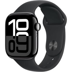 Apple Watch Series 10 Jet Black Aluminium Case with Black Sport Band