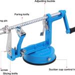 Apple Peeler Corer, Chrome Cast Magnesium Alloy, Stainless Steel, Longlasting, powerful suction base, Peels, slices, and cores apples and potatoes (Lake Blue)