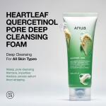 ANUA Heartleaf Quercetinol Pore Deep Cleansing Foam: Facial cleanser for double cleansing. Contains BHA, hyaluronic acid, and glycerin. Blackhead remover. Korean skincare (150ml/5.07 fl oz)