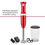 KitchenAid Empire Red 5-Speed Immersion Blender with 60-Watt Pulse Control and Accessory Jar