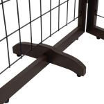 Pet Essentials 31.5 Inch Freestanding Expandable Black Wood Pet Gate