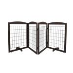 Pet Essentials 31.5 Inch Freestanding Expandable Black Wood Pet Gate