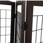 Pet Essentials 31.5 Inch Freestanding Expandable Black Wood Pet Gate