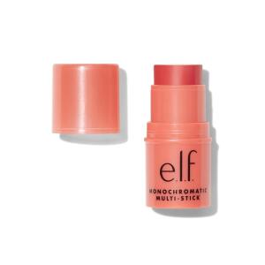 e.l.f. Monochromatic Multi Stick, Glimmering Guava, 0.17 Oz, Travel Sized Luxuriously Creamy & Blendable Color For Eyes, Lips & Cheeks, Vegan & Cruelty Free