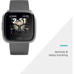 Fitbit Versa Lite Edition Smart Watch (S and L Bands Included) - Charcoal/Silver Aluminum