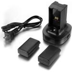 for Xbox 360 Controller 2 Pack Rechargeable Battery Kit with Dual Charging Station Dock Charger Stand Base