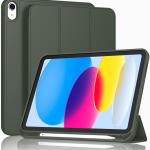 iMieet Case for New iPad 10.9 Inch (10th Gen, 2022) - Trifold Stand with Pencil Holder, Soft TPU Back, and Auto Wake/Sleep (Dark Green)