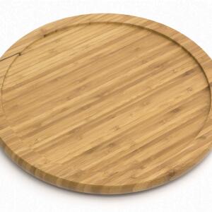 Style Selections 1 Tier Natural Bamboo Wood Full Circle Tabletop Lazy Susan