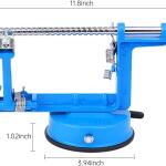 Apple Peeler Corer, Chrome Cast Magnesium Alloy, Stainless Steel, Longlasting, powerful suction base, Peels, slices, and cores apples and potatoes (Lake Blue)