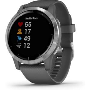 Garmin Vivoactive 4 GPS Smartwatch 45mm - Silver with Gray Band