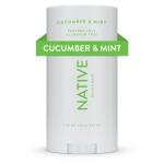 Native Deodorant (Cucumber & Mint): 72-hour odor control, aluminum-free, with baking soda, coconut oil, and shea butter. Suitable for all.