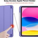 iMieet Case for New iPad 10.9 Inch (10th Gen, 2022) - Trifold Stand with Pencil Holder, Soft TPU Back, and Auto Wake/Sleep (Slate Blue)