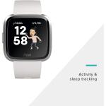 Fitbit Versa Lite Edition Smart Watch (S and L Bands Included) - White/Silver Aluminum