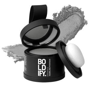 BOLDIFY Hairline Powder (Gray) Root Touch Up & Hair Loss Cover Up Instant Gray Coverage 48 Hour Stain Proof Hair Color Powder for Women & Men Hair Fibers and Hair Topper Alternative