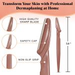 Kitsch Dermaplaning Tool (12 pc, Terracotta): Face razors for men and women, ideal for eyebrow trimming and facial hair removal. Perfect dermaplane razors for smooth skin.