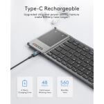 Samsers Foldable Bluetooth Keyboard with Numeric Keypad - Dark gray