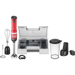 BLACK+DECKER Kitchen Wand Cordless Immersion Blender3-in-1 Multi Tool Set Red