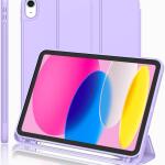 iMieet Case for New iPad 10.9 Inch (10th Gen, 2022) - Trifold Stand with Pencil Holder, Soft TPU Back, and Auto Wake/Sleep (Clove Purple)