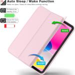 iMieet Case for New iPad 10.9 Inch (10th Gen, 2022) - Trifold Stand with Pencil Holder, Soft TPU Back, and Auto Wake/Sleep (Pink)