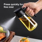 TrendPlain 16oz Oil Dispenser Bottle for Kitchen 470ml Olive Oil Bottle 2 in 1 Olive Oil Dispenser and Oil Sprayer Black Oil Sprayer for Cooking, Salad, Barbecue.