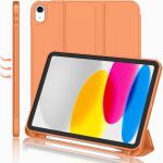 iMieet Case for New iPad 10.9 Inch (10th Gen, 2022) - Trifold Stand with Pencil Holder, Soft TPU Back, and Auto Wake/Sleep (Orange)