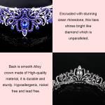 Didder Tiaras: Dark blue crystal crowns for women and girls, perfect for Halloween, Christmas, weddings, proms, and birthday gifts.