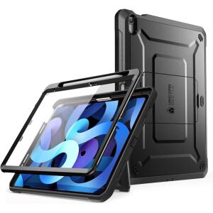 SUPCASE 10.9 Inch for iPad 10th Generation (2022) with Screen Protector Unicorn Beetle Pro, Built-in Stand & Pencil Holder Heavy Duty Rugged Protective Case Inch (Black)