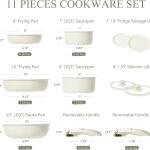 CAROTE Pots and Pans Set Non Stick, Cookware Sets Nonstick, 11pcs Kitchen Set,