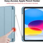 iMieet Case for New iPad 10.9 Inch (10th Gen, 2022) - Trifold Stand with Pencil Holder, Soft TPU Back, and Auto Wake/Sleep (Light Blue)