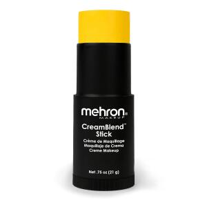 Mehron Makeup CreamBlend Stick (Yellow), Face Paint, Body Paint, & Foundation Cream Makeup, Body Paint Stick Perfect for Halloween Makeup .75 oz