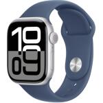 Apple Watch Series 10 Silver Aluminium Case with Denim Sport Band