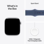 Apple Watch Series 10 Silver Aluminium Case with Denim Sport Band